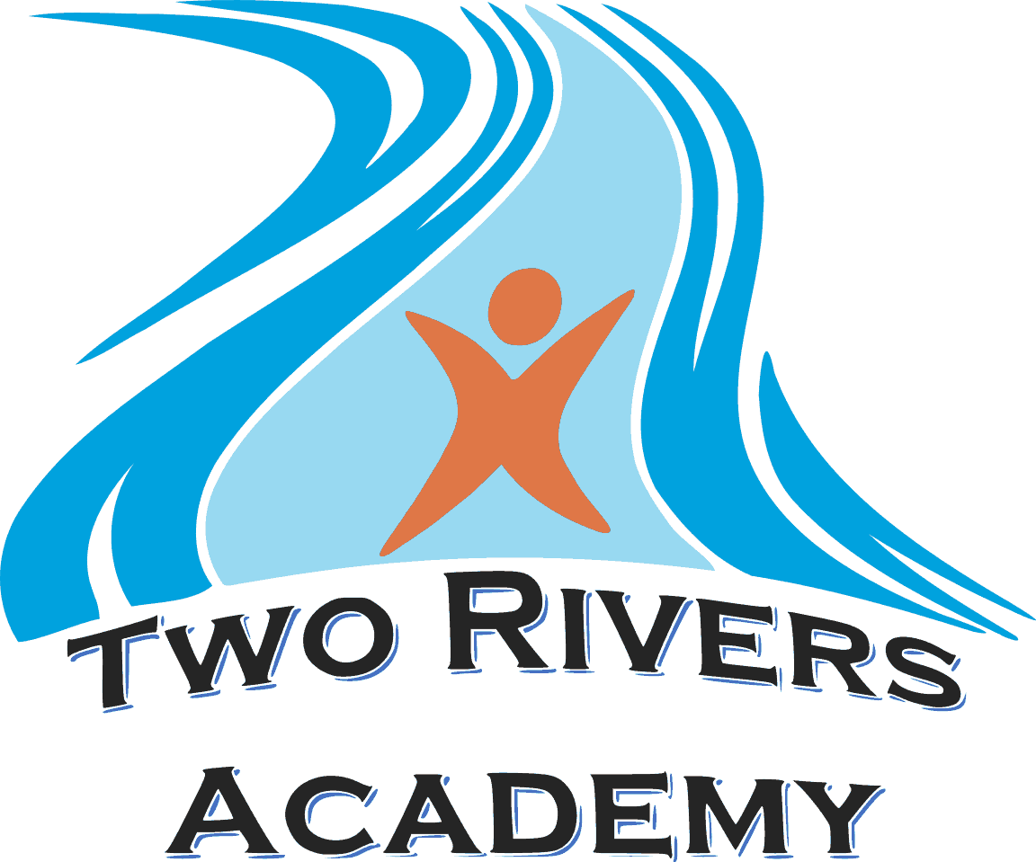 The official logo for the Montessori school in Tahlequah, Two Rivers Academy